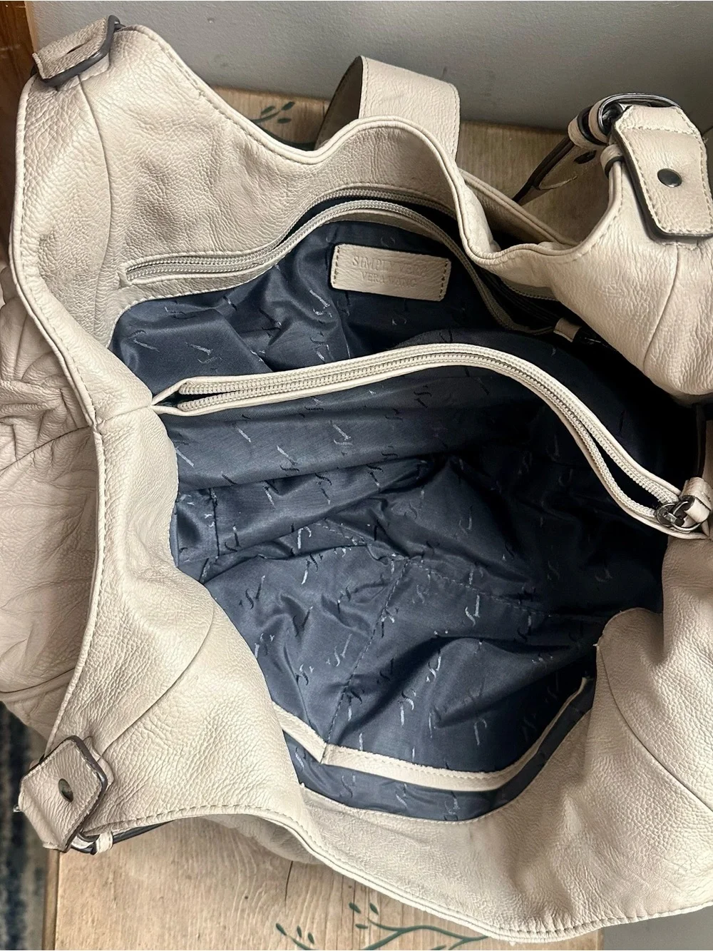 Simply Vera Vera Wang Quilted Hobo Bag in Beige